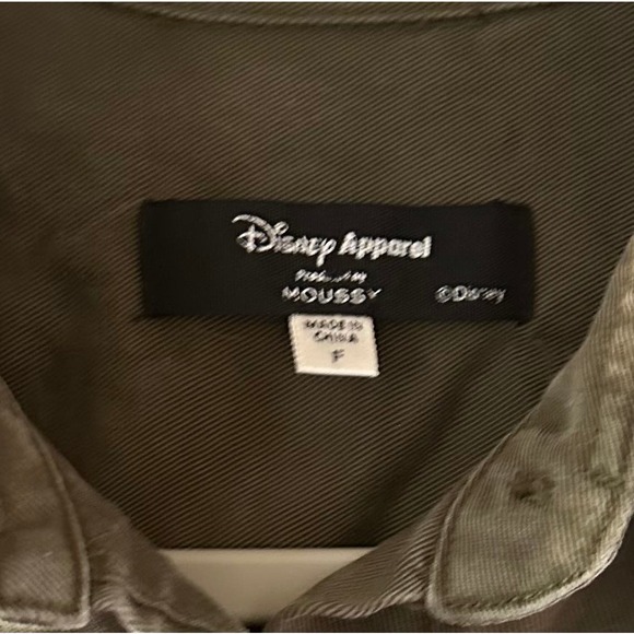 Disney Apparel X MOUSSY Mickey Mouse Embroidered Button Front Shirt Size F OS - Picture 4 of 5